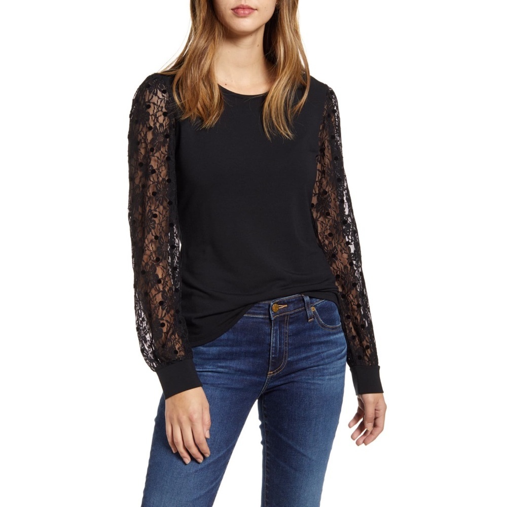 Rachel PARCELL LACE SLEEVE TOP 🌸💖